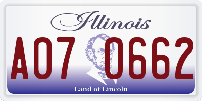 IL license plate A070662