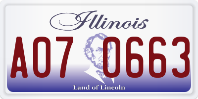 IL license plate A070663