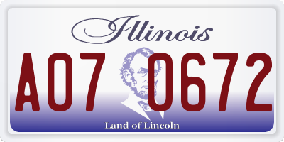 IL license plate A070672