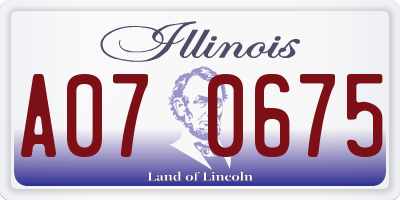 IL license plate A070675