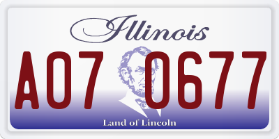 IL license plate A070677