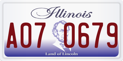 IL license plate A070679