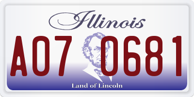 IL license plate A070681