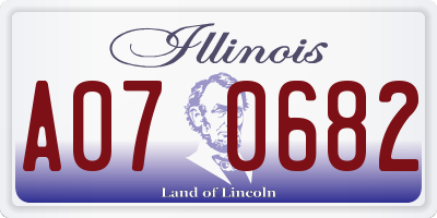 IL license plate A070682