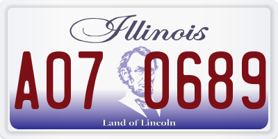 IL license plate A070689