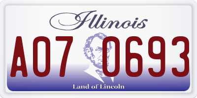 IL license plate A070693