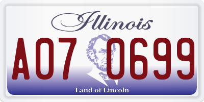 IL license plate A070699