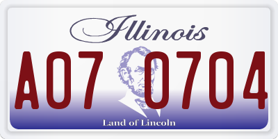 IL license plate A070704