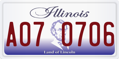 IL license plate A070706