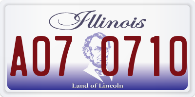 IL license plate A070710
