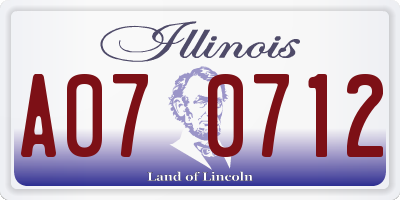 IL license plate A070712