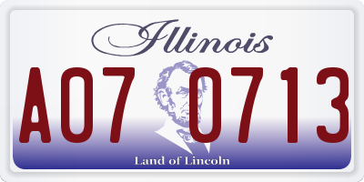 IL license plate A070713