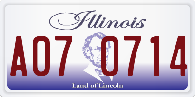 IL license plate A070714