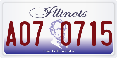 IL license plate A070715