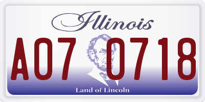 IL license plate A070718