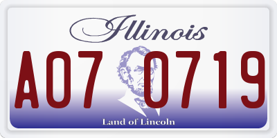 IL license plate A070719