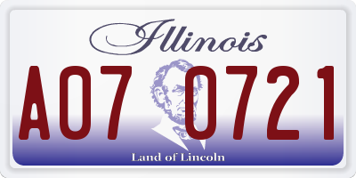IL license plate A070721