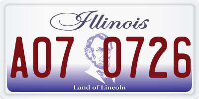 IL license plate A070726