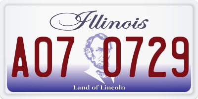 IL license plate A070729