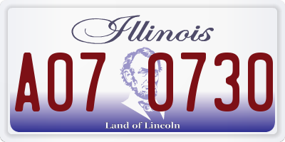 IL license plate A070730