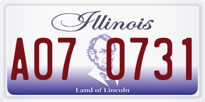 IL license plate A070731