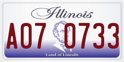 IL license plate A070733