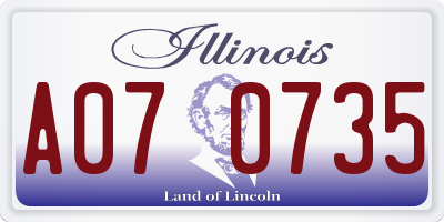 IL license plate A070735