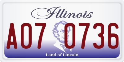 IL license plate A070736