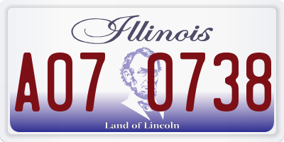 IL license plate A070738
