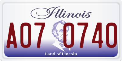 IL license plate A070740