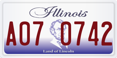 IL license plate A070742
