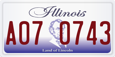 IL license plate A070743