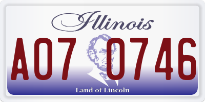 IL license plate A070746