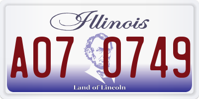 IL license plate A070749