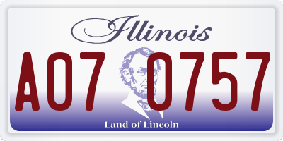 IL license plate A070757