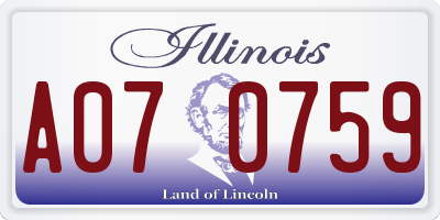 IL license plate A070759