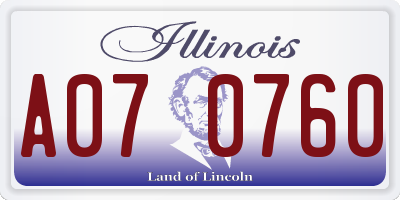 IL license plate A070760