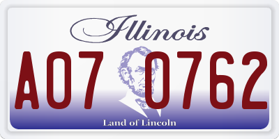 IL license plate A070762