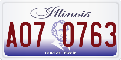 IL license plate A070763