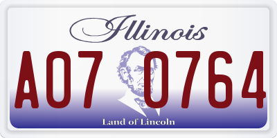 IL license plate A070764