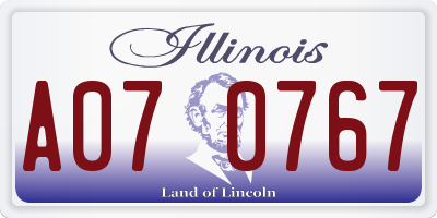 IL license plate A070767