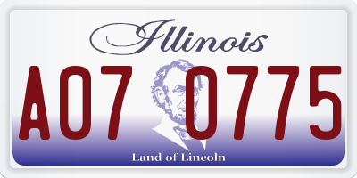 IL license plate A070775