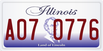 IL license plate A070776