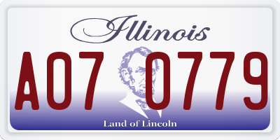 IL license plate A070779