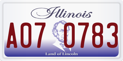 IL license plate A070783