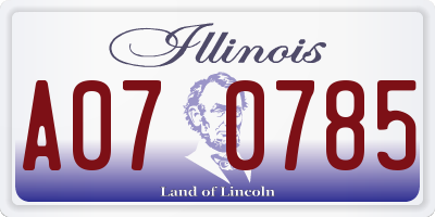 IL license plate A070785