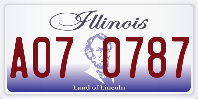 IL license plate A070787