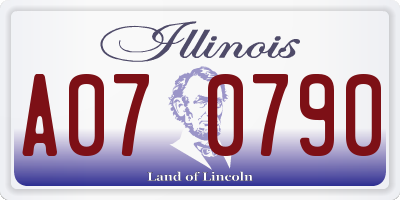 IL license plate A070790