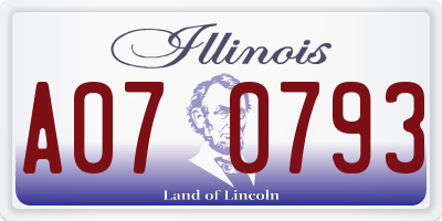 IL license plate A070793