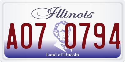 IL license plate A070794